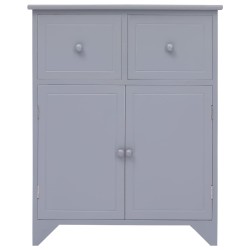 vidaXL Armario auxiliar de madera de paulownia gris 60x30x75 cm
