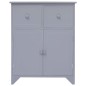 vidaXL Armario auxiliar de madera de paulownia gris 60x30x75 cm