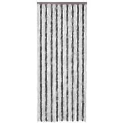 vidaXL Cortina mosquitera gris y blanco chenilla 90x200 cm