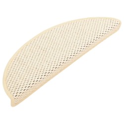 vidaXL Alfombrilla autoadhesiva escalera sisal 15 uds crema 56x17x3 cm