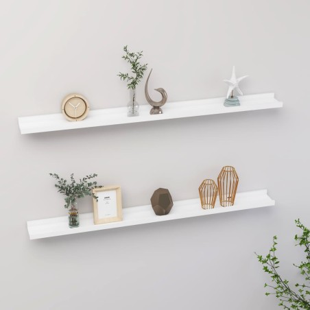 vidaXL Estantes de pared 2 unidades blanco 100x9x3 cm
