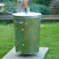 Nature Incinerador de jardín redondo de acero galvanizado 46x72 cm 