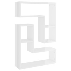 vidaXL Estantes de pared 2 uds contrachapado blanco brillo 50x15x50 cm