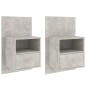 vidaXL Mesitas de noche de pared 2 unidades color gris hormigón vidaXL Mesitas de noche de pared 2 unidades color gris hormigón