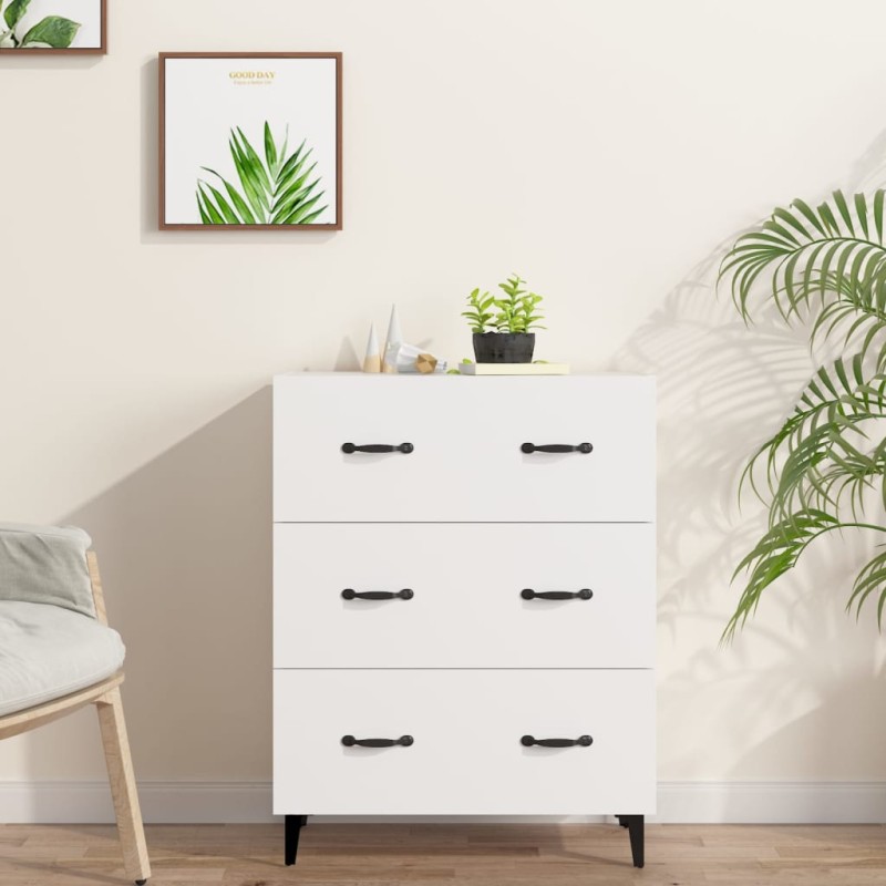 vidaXL Aparador de madera de ingeniería blanco 69,5x34x90 cm