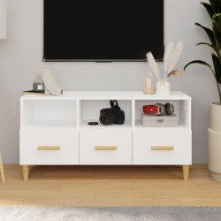 vidaXL Mueble para TV madera contrachapada blanco 102x36x50 cm