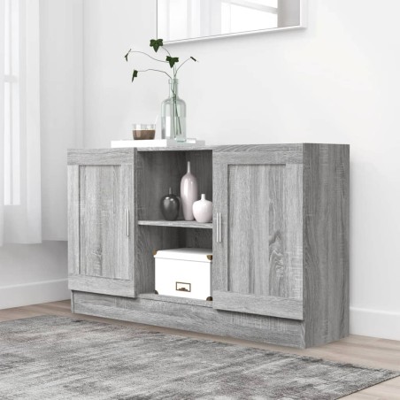 vidaXL Aparador de madera contrachapada gris Sonoma 120x30,5x70 cm