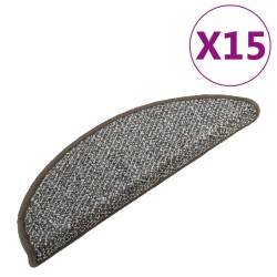 vidaXL Alfombras de peldaños de escalera 15 uds antracita 56x17x3 cm
