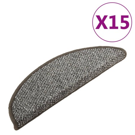 vidaXL Alfombras de peldaños de escalera 15 uds antracita 56x17x3 cm