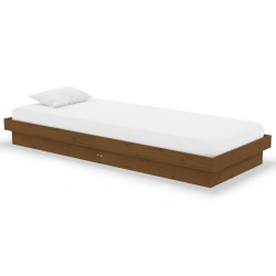 vidaXL Estructura cama individual madera maciza marrón miel 75x190 cm