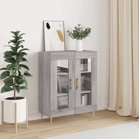 vidaXL Aparador de madera de ingeniería gris Sonoma 69,5x34x90 cm