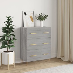 vidaXL Aparador de madera de ingeniería gris Sonoma 69,5x34x90 cm