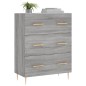 vidaXL Aparador de madera de ingeniería gris Sonoma 69,5x34x90 cm