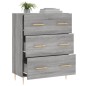 vidaXL Aparador de madera de ingeniería gris Sonoma 69,5x34x90 cm