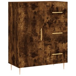 vidaXL Aparador de madera de ingeniería roble ahumado 69,5x34x90 cm