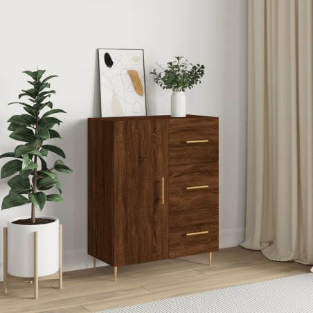 vidaXL Aparador de madera de ingeniería marrón roble 69,5x34x90 cm