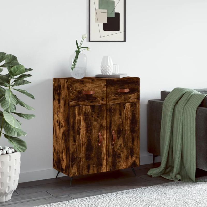 vidaXL Aparador de madera de ingeniería roble ahumado 69,5x34x90 cm vidaXL Aparador de madera de ingeniería roble ahumado 69,5x34x90 cm