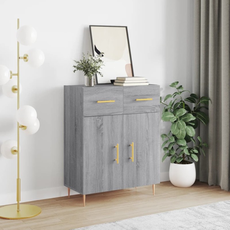 vidaXL Aparador de madera de ingeniería gris Sonoma 69,5x34x90 cm vidaXL Aparador de madera de ingeniería gris Sonoma 69,5x34x90 cm
