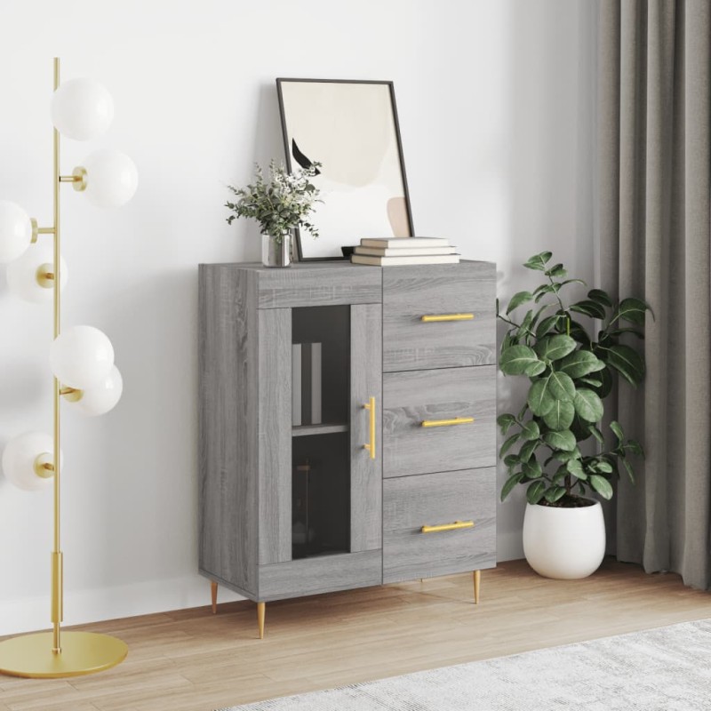 vidaXL Aparador de madera de ingeniería gris Sonoma 69,5x34x90 cm vidaXL Aparador de madera de ingeniería gris Sonoma 69,5x34x90 cm