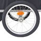 vidaXL Remolque para bicicletas rojo y negro 30 kg