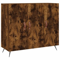 vidaXL Aparador de madera de ingeniería roble ahumado 90x34x80 cm