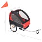 vidaXL Remolque para bicicletas rojo y negro 30 kg