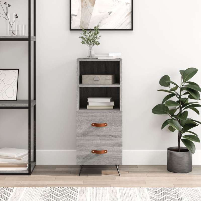 vidaXL Aparador madera de ingeniería gris Sonoma 34,5x34x90 cm vidaXL Aparador madera de ingeniería gris Sonoma 34,5x34x90 cm