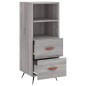 vidaXL Aparador madera de ingeniería gris Sonoma 34,5x34x90 cm vidaXL Aparador madera de ingeniería gris Sonoma 34,5x34x90 cm