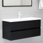 vidaXL Mueble con lavabo madera de ingeniería negro vidaXL Mueble con lavabo madera de ingeniería negro