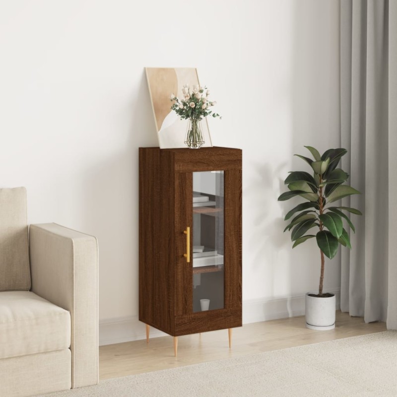 vidaXL Aparador madera de ingeniería marrón roble 34,5x34x90 cm