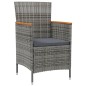 vidaXL Set comedor jardín 11 pzas cojines ratán sintético negro y gris vidaXL Set comedor jardín 11 pzas cojines ratán sintético negro y gris