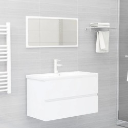 vidaXL Juego de muebles de baño madera de ingeniería blanco
