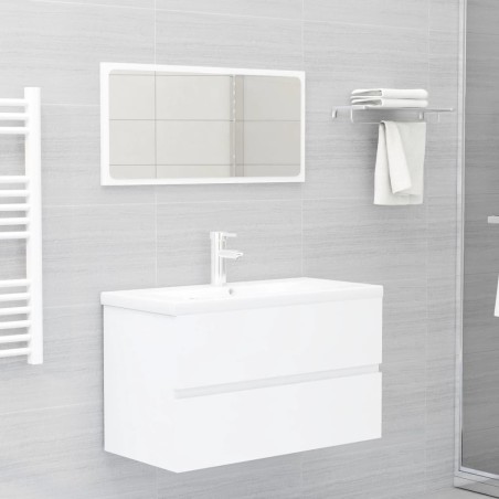 vidaXL Juego de muebles de baño madera de ingeniería blanco