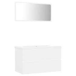vidaXL Juego de muebles de baño madera de ingeniería blanco