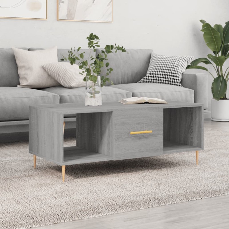 vidaXL Mesa de centro madera contrachapada gris Sonoma 102x50x40 cm vidaXL Mesa de centro madera contrachapada gris Sonoma 102x50x40 cm