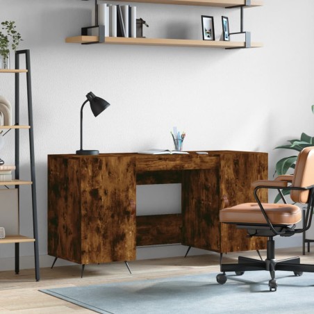 vidaXL Escritorio madera de ingeniería roble ahumado 140x50x75 cm