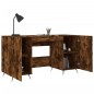 vidaXL Escritorio madera de ingeniería roble ahumado 140x50x75 cm vidaXL Escritorio madera de ingeniería roble ahumado 140x50x75 cm
