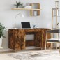 vidaXL Escritorio madera de ingeniería roble ahumado 140x50x75 cm vidaXL Escritorio madera de ingeniería roble ahumado 140x50x75 cm