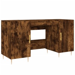 vidaXL Escritorio madera de ingeniería roble ahumado 140x50x75 cm