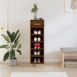 vidaXL Zapatero madera de ingeniería roble marrón 30x35x105 cm