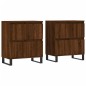 vidaXL Aparadores 2 piezas madera contrachapada marrón roble vidaXL Aparadores 2 piezas madera contrachapada marrón roble