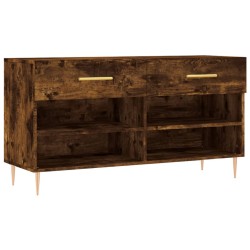 vidaXL Banco zapatero madera de ingeniería roble ahumado 102x35x55 cm
