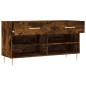 vidaXL Banco zapatero madera de ingeniería roble ahumado 102x35x55 cm vidaXL Banco zapatero madera de ingeniería roble ahumado 102x35x55 cm