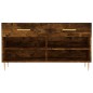 vidaXL Banco zapatero madera de ingeniería roble ahumado 102x35x55 cm vidaXL Banco zapatero madera de ingeniería roble ahumado 102x35x55 cm