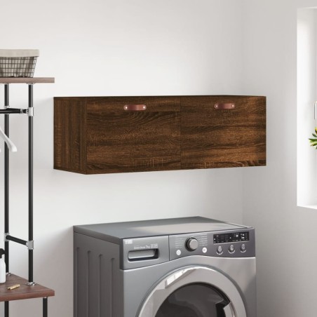 vidaXL Armario de pared madera ingeniería marrón roble 100x36,5x35 cm