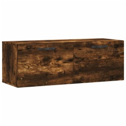 vidaXL Armario de pared madera ingeniería roble ahumado 100x36,5x35 cm