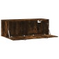 vidaXL Armario de pared madera ingeniería roble ahumado 100x36,5x35 cm vidaXL Armario de pared madera ingeniería roble ahumado 100x36,5x35 cm