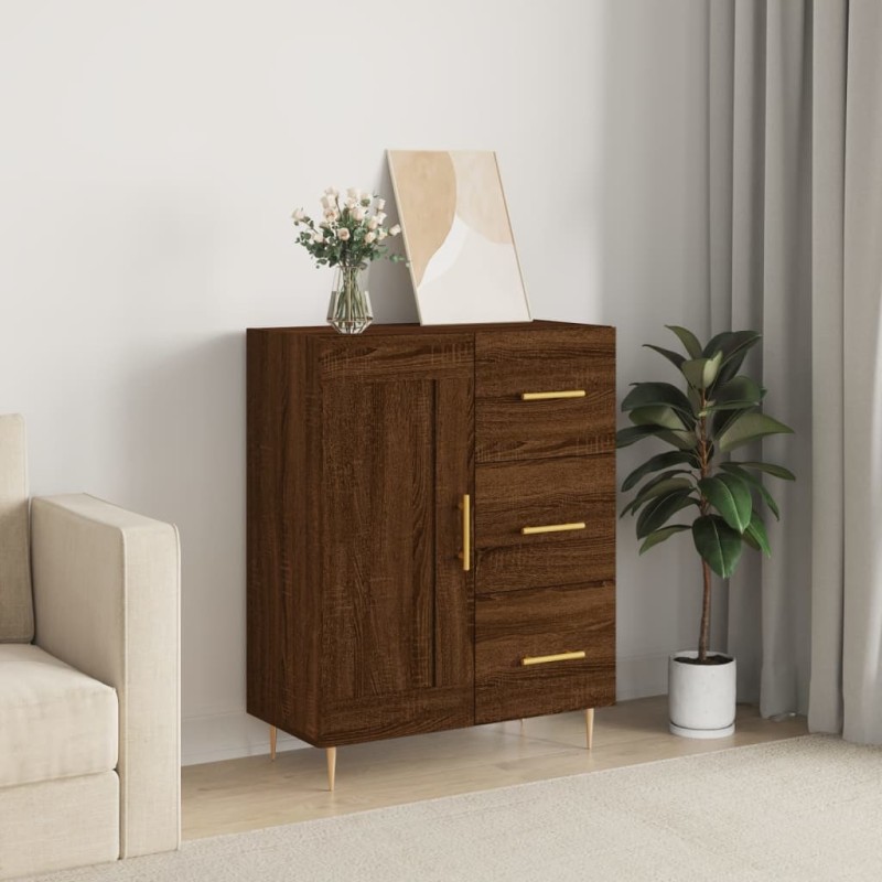 vidaXL Aparador de madera de ingeniería marrón roble 69,5x34x90 cm vidaXL Aparador de madera de ingeniería marrón roble 69,5x34x90 cm