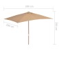 vidaXL Sombrilla de jardín con palo de madera 200x300 cm gris topo vidaXL Sombrilla de jardín con palo de madera 200x300 cm gris topo