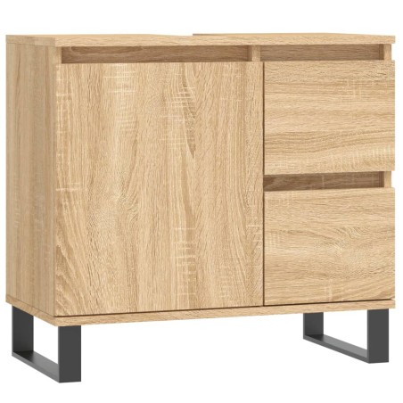 vidaXL Armario de baño madera contrachapada roble Sonoma 65x33x60 cm